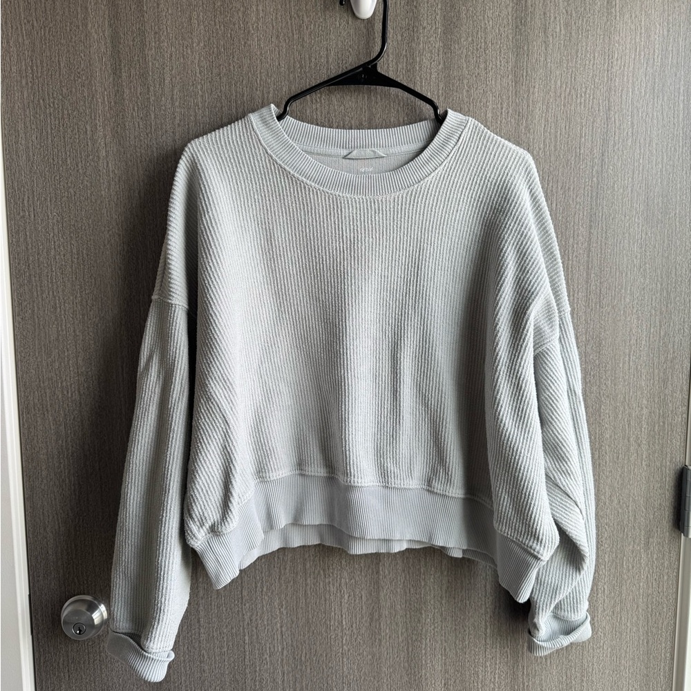 Aerie Light Blue Ribbed Sweatshirt - S